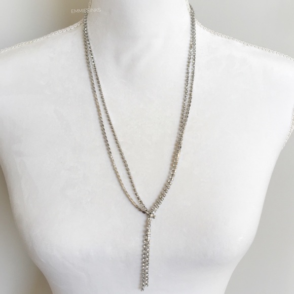 NWT Rhinestone Plunge Necklace ~ Multiple Ways of Wearing ~ Lariat / Choker Hair - Picture 4 of 12